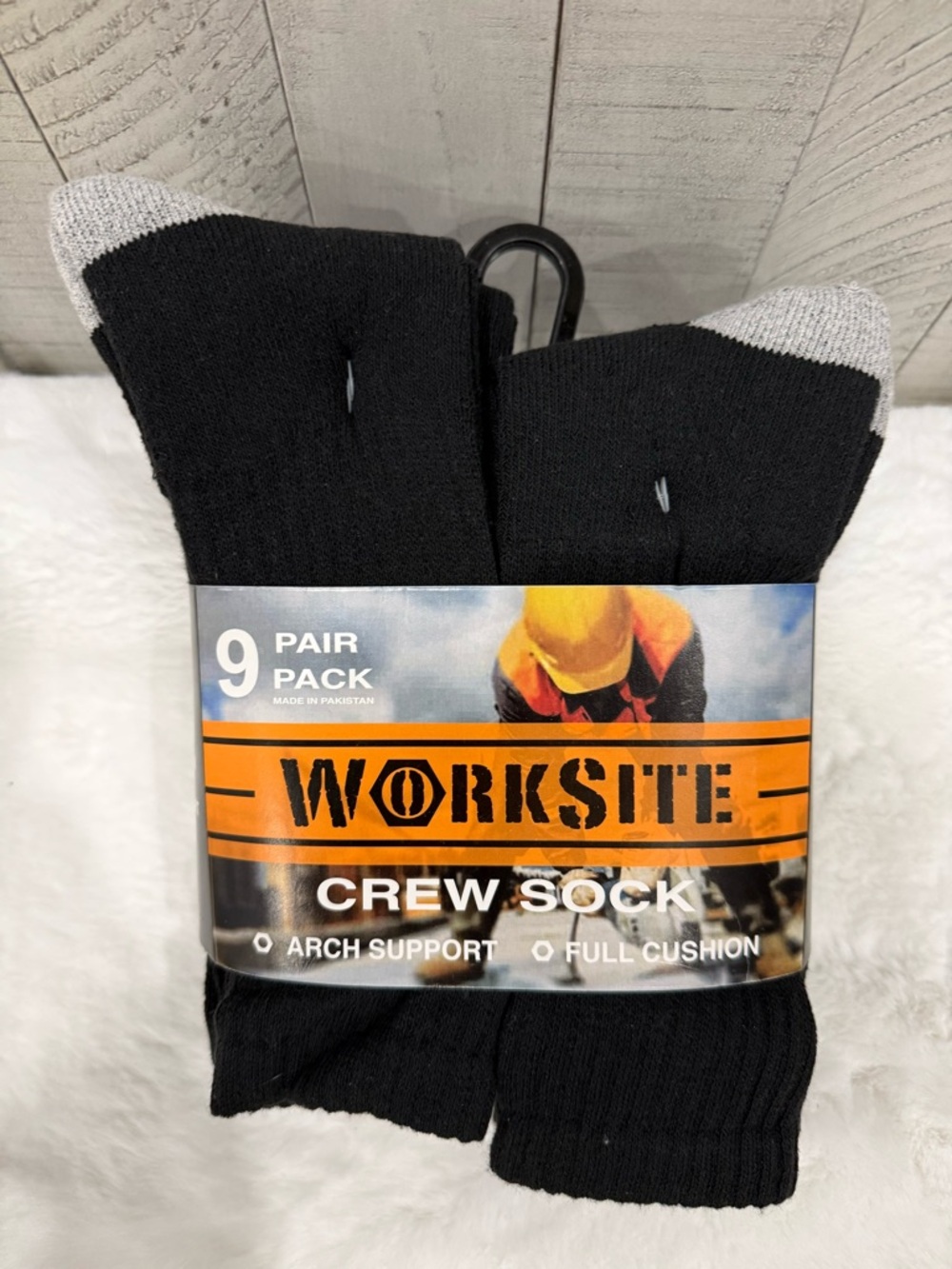 Men's Black Crew Socks - 9 Pack